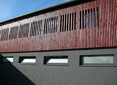 Fassadenausschnitt, Feuerwehr Bühl, Steinstrasse