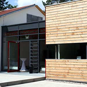 Fassadendetail, Waldheim, Gustav-Jacob-Hütte, Karlsruhe